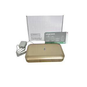 PhoneSoap 3 cell phone sanitizer UV with charger gold NEW open box